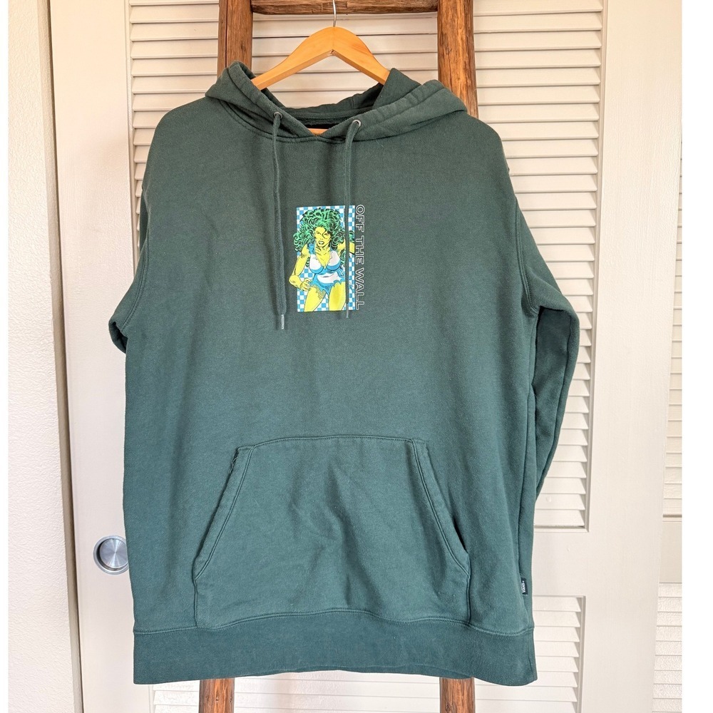 Marvel Vans She Hulk Graphic Hoodie‎ Pullover Sweatshirt Green Adult